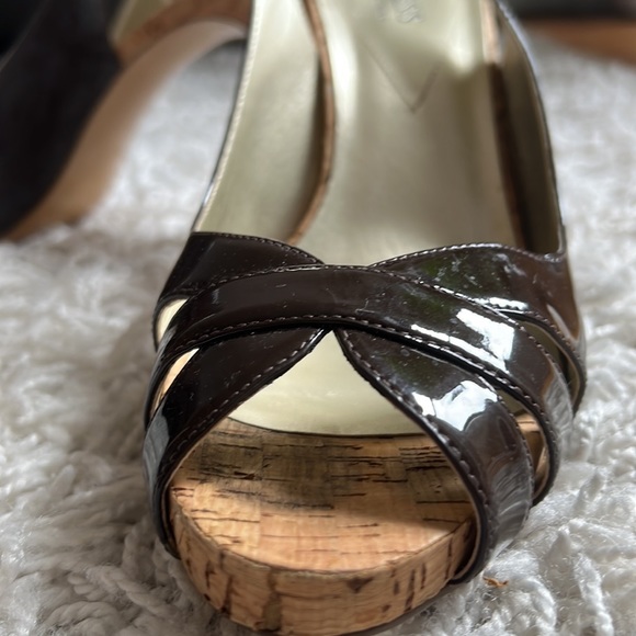 Guess brown leather open-toe heels - Picture 5 of 7